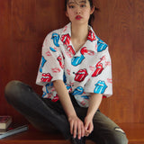【The Rolling Stones×JACKROSE】 総柄･リップス&タン SSシャツ