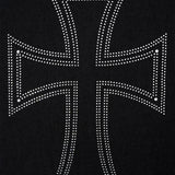 Unknown London/アンノウン ロンドン Outline Cross Rhinestone SS Tee