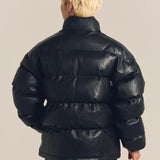 FUBU-Faux Leather Puffer Jacket