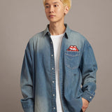 B-TRS PRINT DENIM SHIRTS