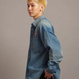B-TRS PRINT DENIM SHIRTS