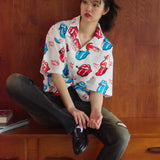 【The Rolling Stones×JACKROSE】 総柄･リップス&タン SSシャツ