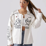 FUBU-Faux Leather Racing Jacket