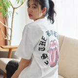 【The Rolling Stones×JACKROSE】 シルケット天竺・リップス&タン・ラインストーンSSTEE