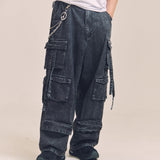 GA DENIM PARACHUTE CARGO PANTS