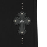 MUCENT/ムセント CROSS LEATHER PATCH SWEAT PANTS