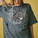 GALFY/ガルフィー 闇に溶かされし犬ダメージ SS Tee