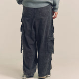 GA DENIM PARACHUTE CARGO PANTS