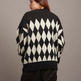 JE DIA/ARGYLE JQ SHAGGY KNIT CARDIGAN