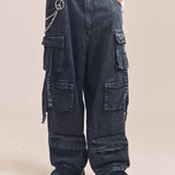GA DENIM PARACHUTE CARGO PANTS