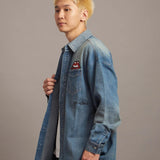B-TRS PRINT DENIM SHIRTS