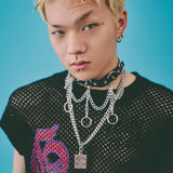 GALFY-顔半分メッシュニット