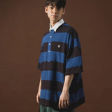 ANGLAN-Stripe Wappen PK Half Shirt