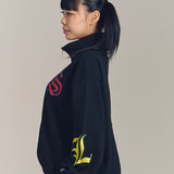 GA 裏毛-COLORFULL刺繍HALF-ZIP