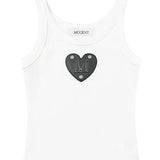 MUCENT/ムセント CROSS LEATHER PATCH SLEEVELESS