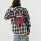 【The Rolling Stones×JACKROSE】 ハードダメージ ビンテージ チェックシャツ