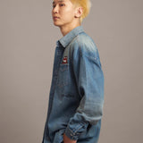 B-TRS PRINT DENIM SHIRTS