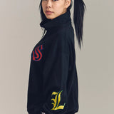GA 裏毛-COLORFULL刺繍HALF-ZIP