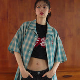 【The Rolling Stones×JACKROSE】 ヴィンテージ加工･チェックSSシャツ(短丈)