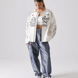 FUBU-Faux Leather Racing Jacket
