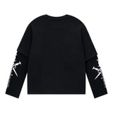 Unknown London/アンノウン ロンドン Cursive Rhinestone Layered Long Sleeve