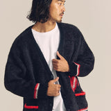 B-TRS SHAGGY KNIT JQ CARDIGAN