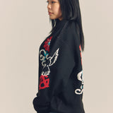 GA JQ-FLOWER＆LOGO KNIT