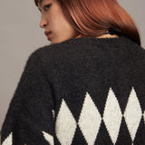 JE DIA/ARGYLE JQ SHAGGY KNIT CARDIGAN