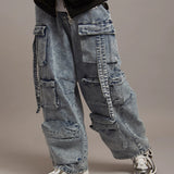 GA DENIM PARACHUTE CARGO PANTS
