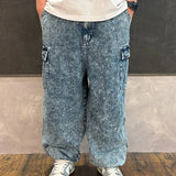 GA DENIM WIDE-CARGO PANTS
