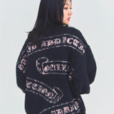 GA MOHAIR EMBLEM総柄 KNIT