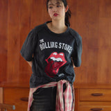 【The Rolling Stones×JACKROSE】 切替･ラインストーン･SSTEE