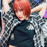 【GALFY×GALLIS ADDICTION】安心の十字架キラキラチェックSSシャツ