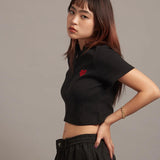 GA HEART ﾘﾌﾞｼｮｰﾄ丈ZIP UP TEE