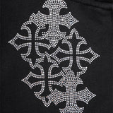 SupBaby by SUPPLIER/サプベイビー バイ サプライヤー Multiple Cross Rhinestone Pierced Zip Hoodie