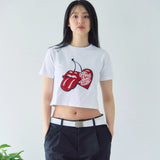 【The Rolling Stones×JACKROSE】サクランボ・リップス&タン クロップド丈 SSTEE