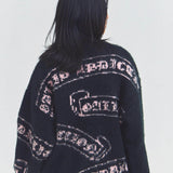 GA MOHAIR EMBLEM総柄 KNIT