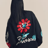 GA JQ-FLOWER＆LOGO KNIT