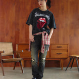 【The Rolling Stones×JACKROSE】 切替･ラインストーン･SSTEE