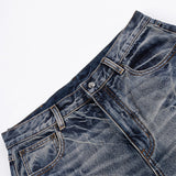 SUPPLIER/サプライヤー Multiple Cross Leather Patch Baggy Denim