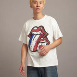B-TRS PARIS/JPN PRINT&LINESTONE SS TEE