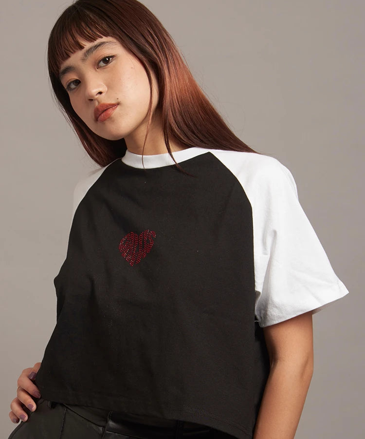 GA HEART ﾗｸﾞﾗﾝTEE ﾗｲﾝｽﾄｰﾝ