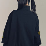 GA 裏毛-COLORFULL刺繍HALF-ZIP