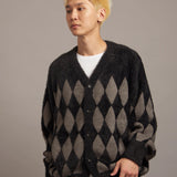 JE DIA/ARGYLE JQ SHAGGY KNIT CARDIGAN