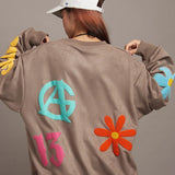 GA SUEDE POP-MOTIF CREW