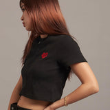 GA HEART ﾘﾌﾞｼｮｰﾄ丈ZIP UP TEE