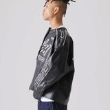 FUBU-Faux Leather Racing Jacket