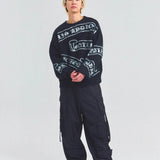 GA MOHAIR EMBLEM総柄 KNIT