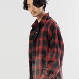 【The Rolling Stones×JACKROSE】 ハードダメージ ビンテージ チェックシャツ