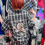 【GALFY×GALLIS ADDICTION】安心の十字架キラキラチェックSSシャツ